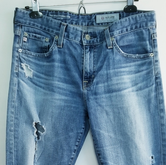 Adriano Goldschmied The Ex-Boyfriend Slim Slouchy Slim Distressed Jeans - Picture 3 of 14